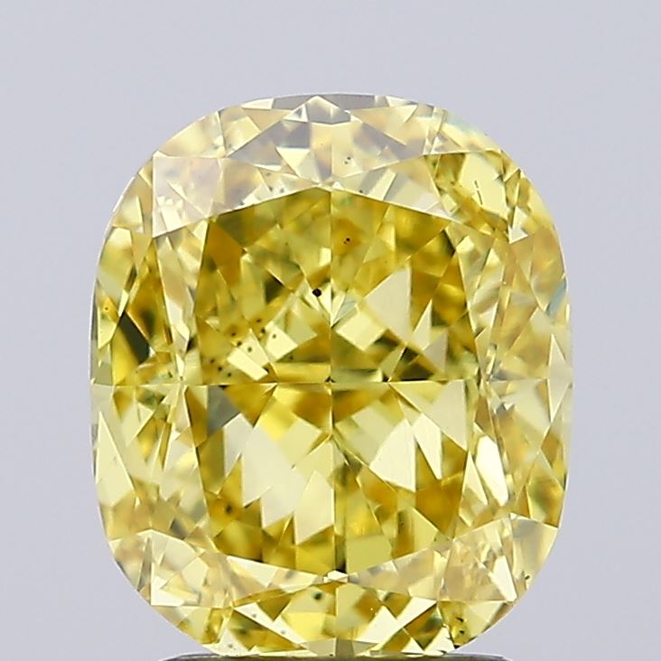 2.36ct Cushion Fancy Vivid Yellow VS2