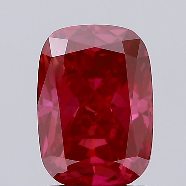 2.26ct Cushion Fancy Vivid Red VS1