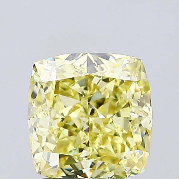 1.7ct Cushion Modified Fancy Intense Yellow VS1