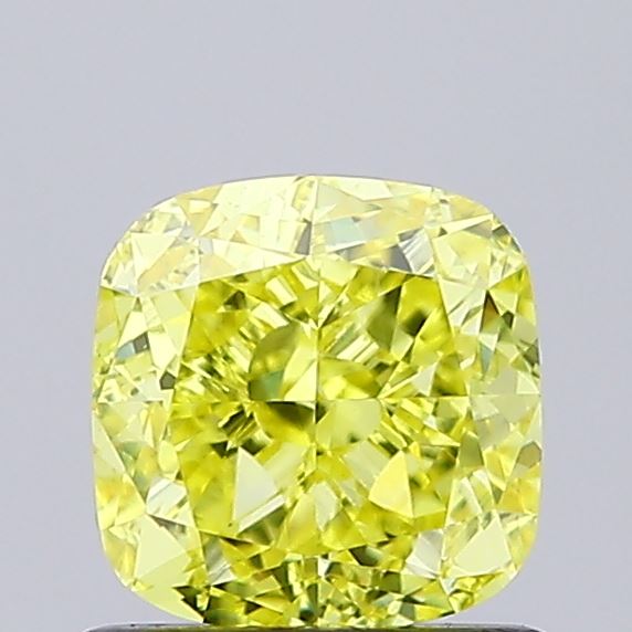 1.03ct Cushion Fancy Vivid Yellow VS1