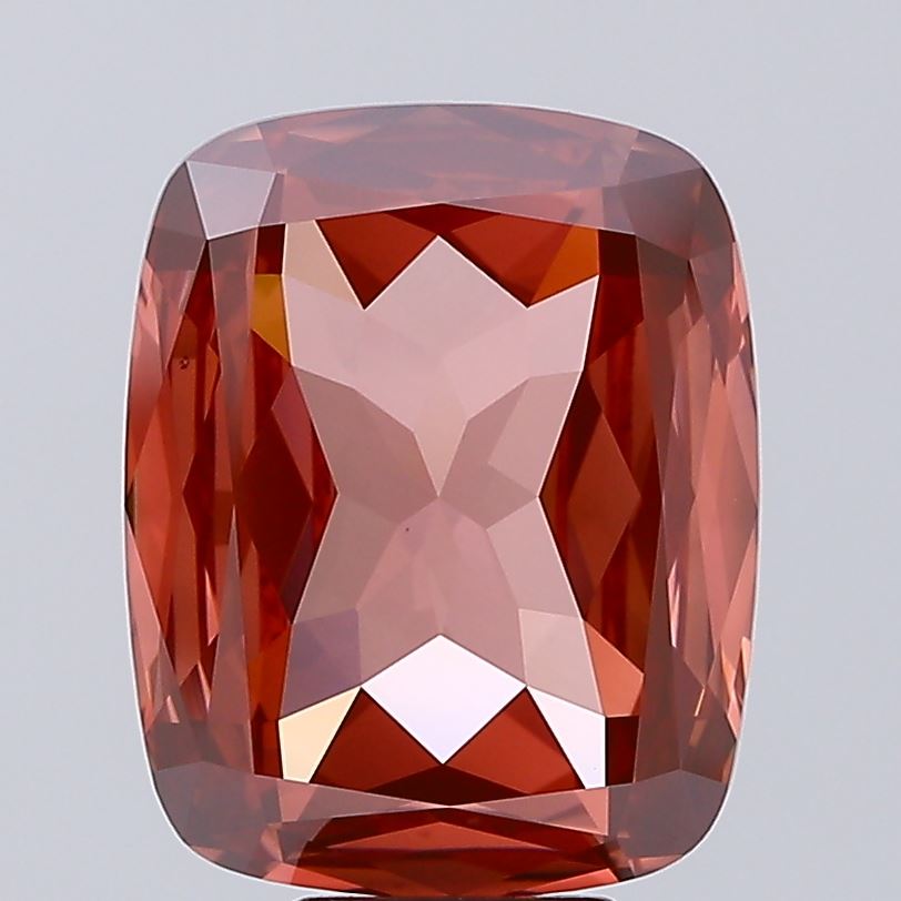 7.1ct Cushion Fancy Vivid Red VS1