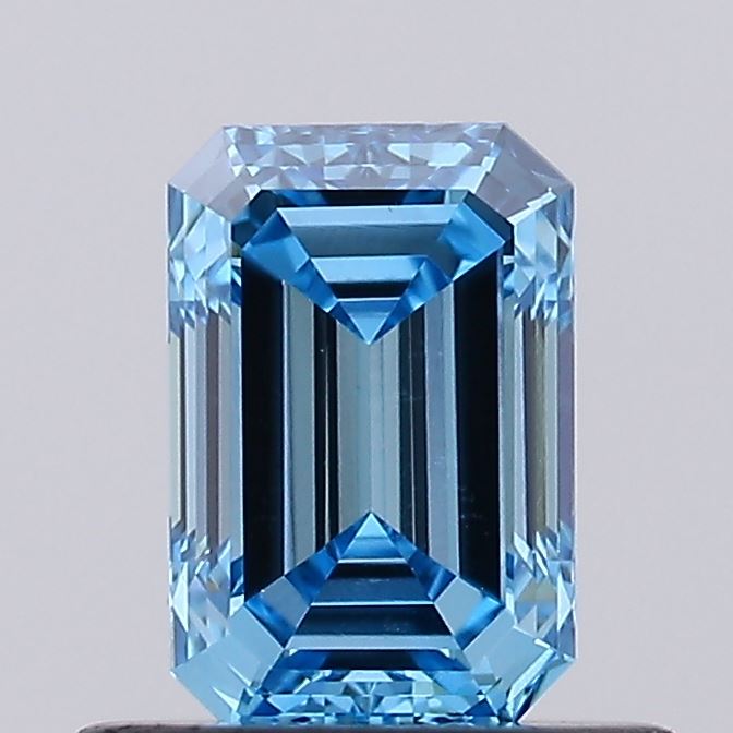 0.61ct Emerald Fancy Vivid Blue VVS2