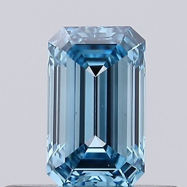 0.3ct Emerald Fancy Vivid Blue VVS2