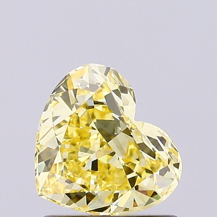 0.87ct Heart Fancy Vivid Yellow VS1
