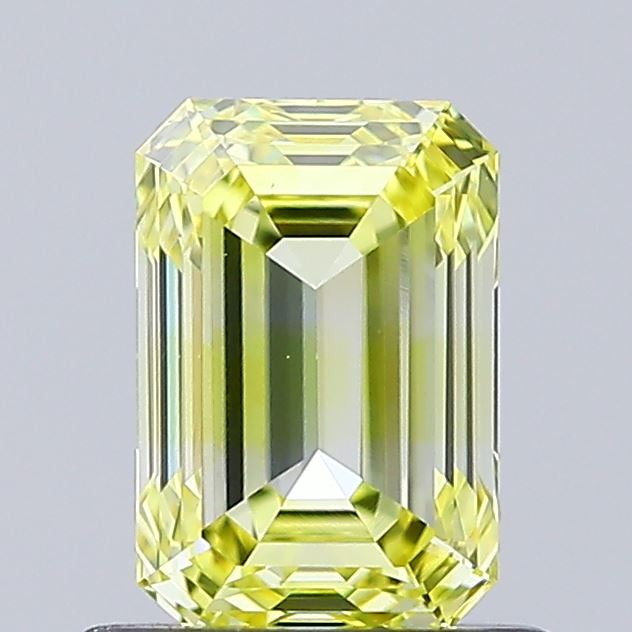 0.92ct Emerald Fancy Vivid Yellow VVS2