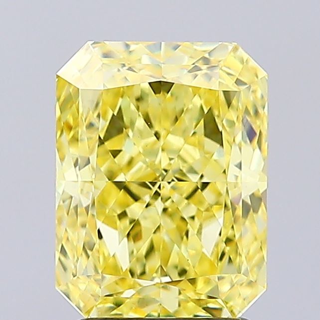 2.6ct Radiant Fancy Intense Yellow VS1 IGI