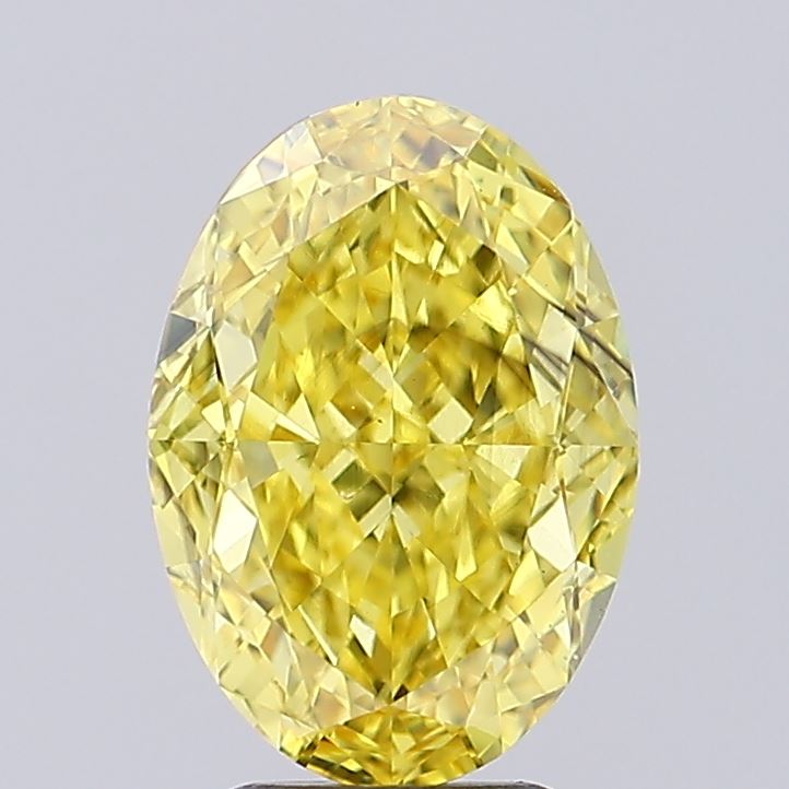 3.01ct Oval Fancy Vivid Yellow SI1 IGI