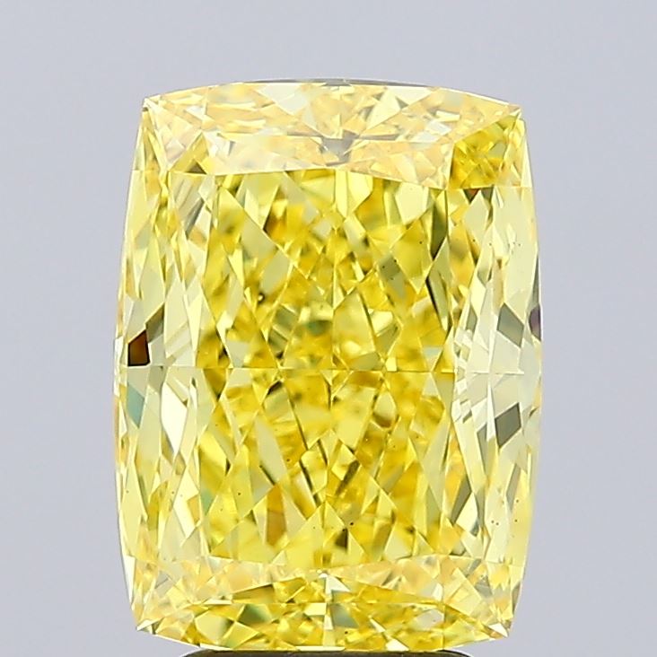 4.51ct Cushion Fancy Intense Yellow VS2 IGI