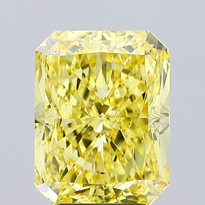 4.01ct Radiant Fancy Vivid Yellow VS2 IGI