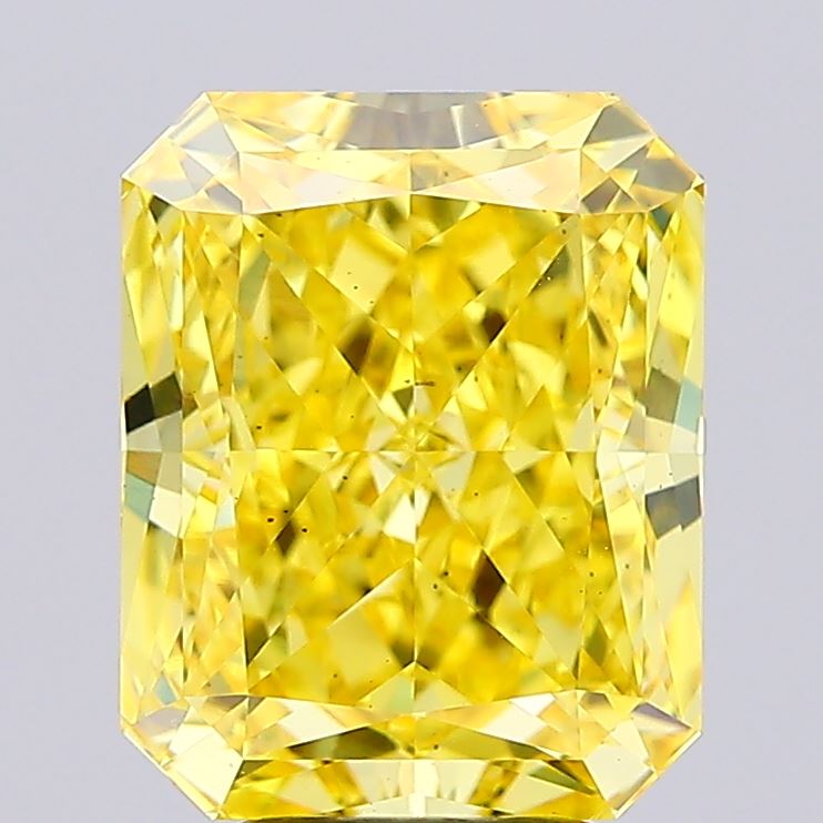 6.12ct Radiant Fancy Vivid Yellow VS2 IGI