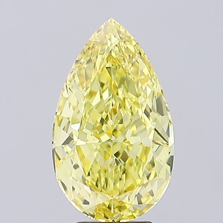 3.52ct Pear Fancy Vivid Yellow VS1 IGI