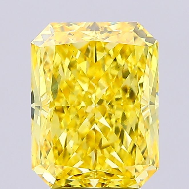 3.59ct Radiant Fancy Vivid Yellow VS1 IGI