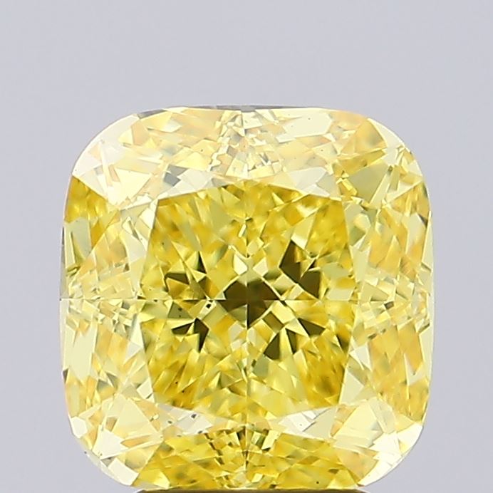 3.98ct Cushion Modified Fancy Intense Yellow VS1 IGI