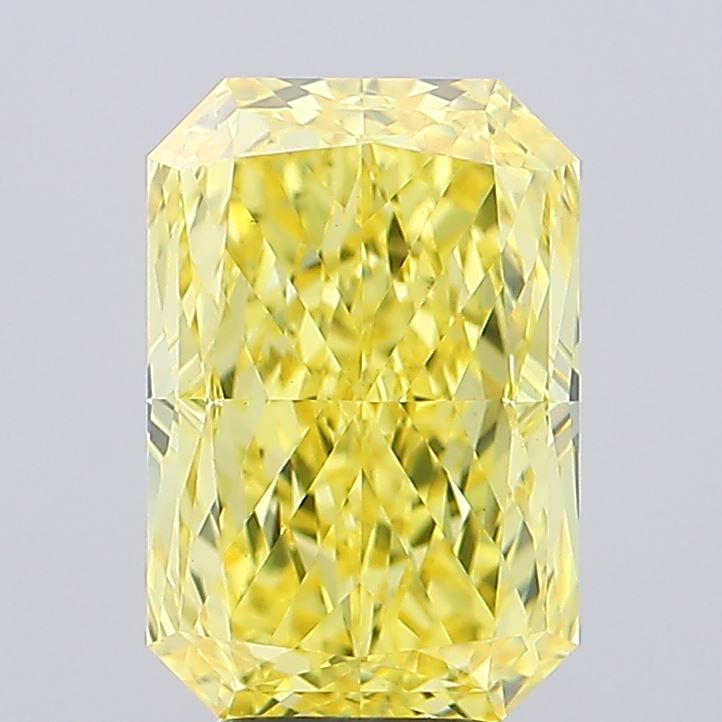 4.7ct Radiant Fancy Vivid Yellow VS1 IGI