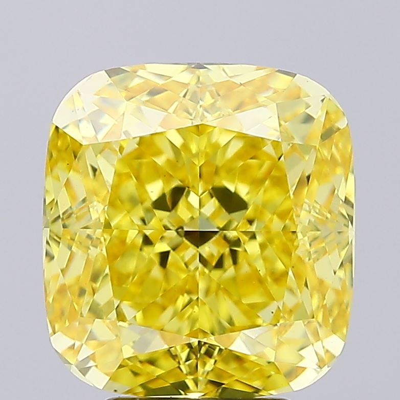 4.95ct Cushion Fancy Vivid Yellow VS1 IGI