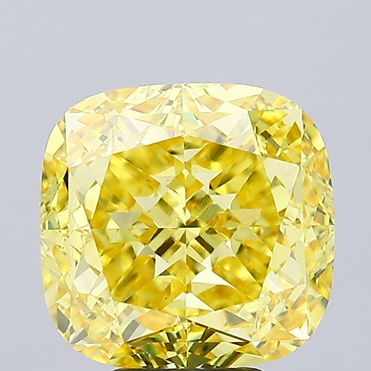 7.06ct Cushion Modified Fancy Intense Yellow VS1 IGI
