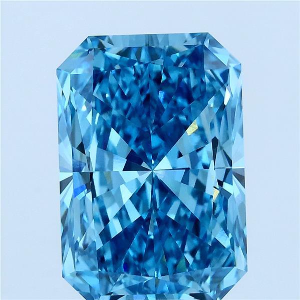 Radiant 5.04ct Fancy Vivid Blue VVS2
