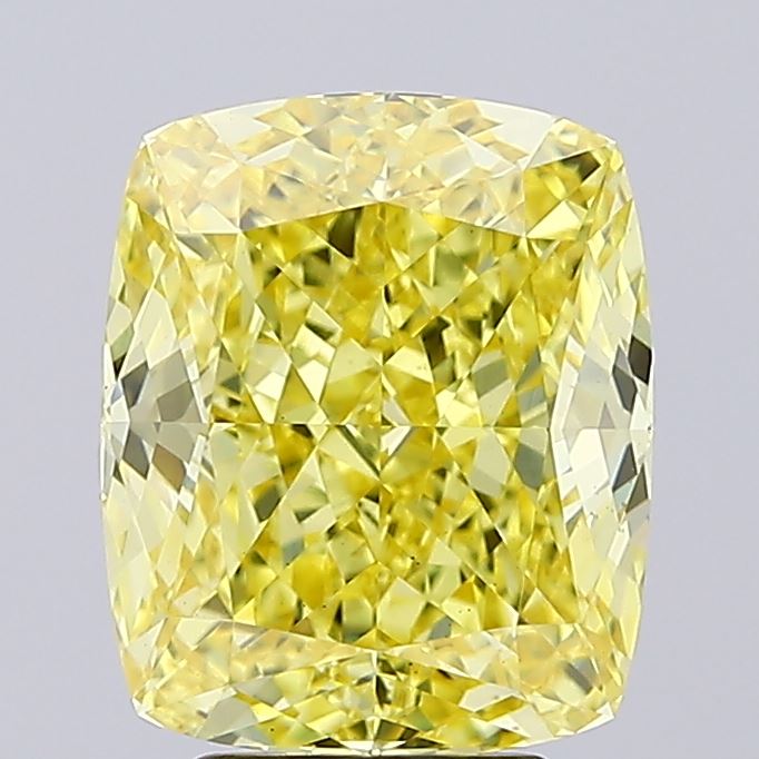 4.5ct Cushion Fancy Vivid Yellow VS1 IGI