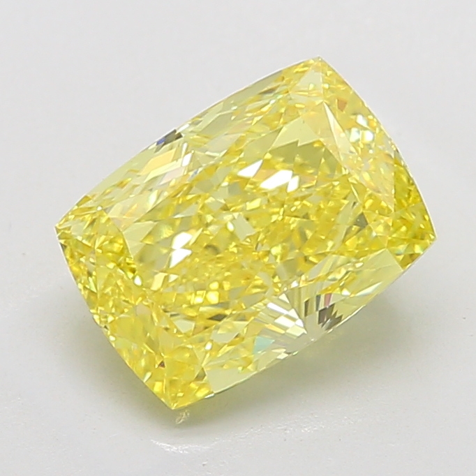 Cushion 5.06ct Fancy Vivid Yellow VVS2