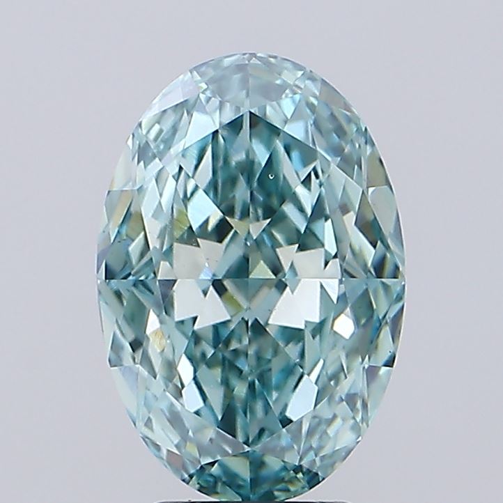 Oval 4.52ct Fancy Vivid Blue Green VS1