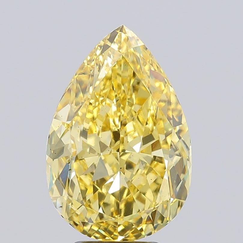 Pear 6.01ct Fancy Vivid Yellow VS2