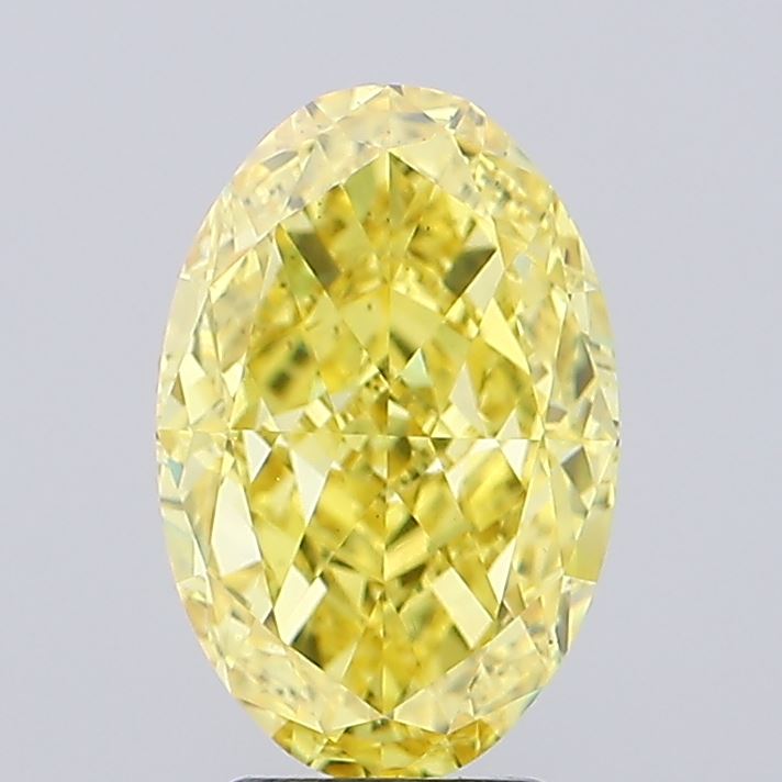 4.54ct Oval Fancy Vivid Yellow VS1 IGI