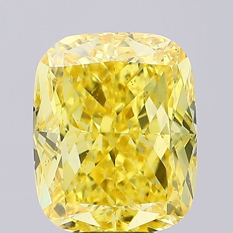 9.51ct Cushion Fancy Vivid Yellow VS2 IGI