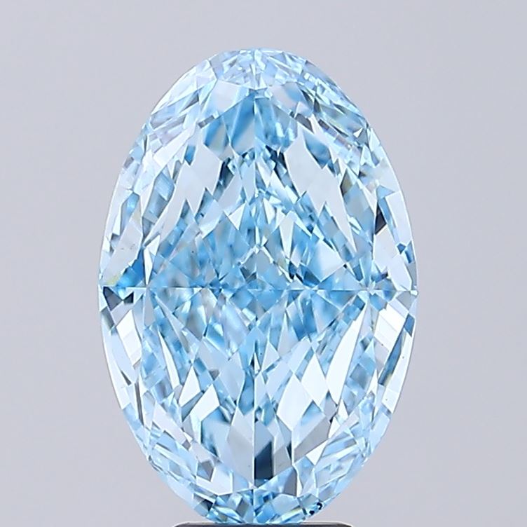 7.36ct Oval Fancy Vivid Blue VS1 IGI