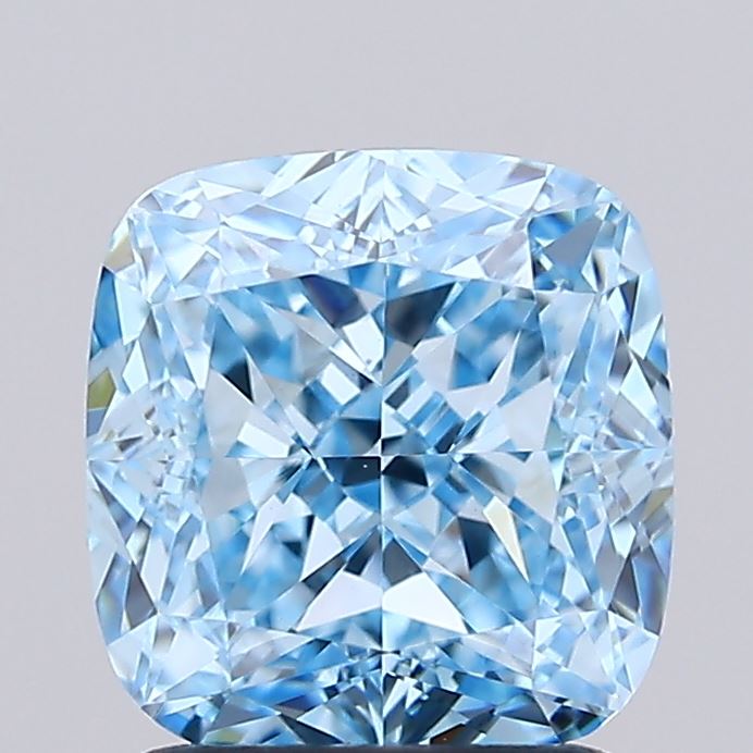 2.07ct Cushion Modified Fancy Vivid Blue VVS2 IGI