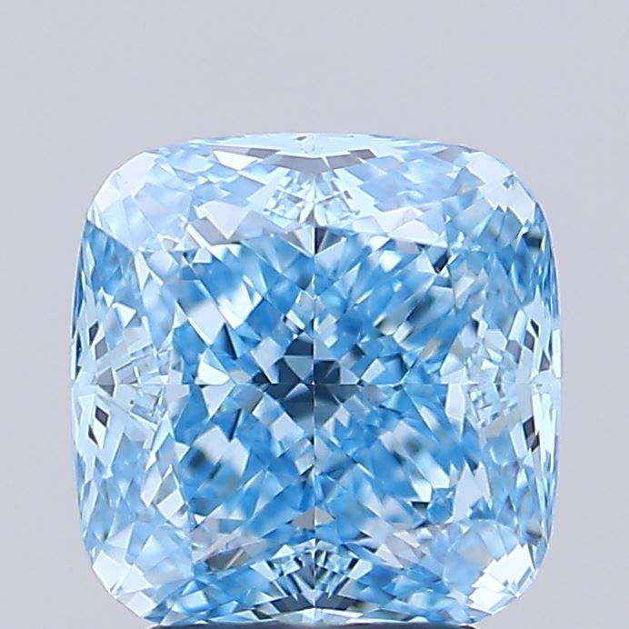 2.57ct Cushion Modified Fancy Vivid Blue VVS2 IGI