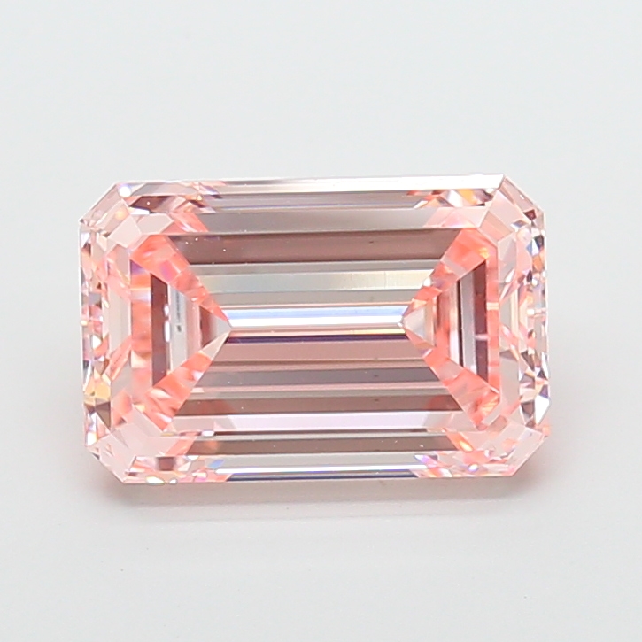 Emerald cut 5.01ct Fancy Intense Pink VS1