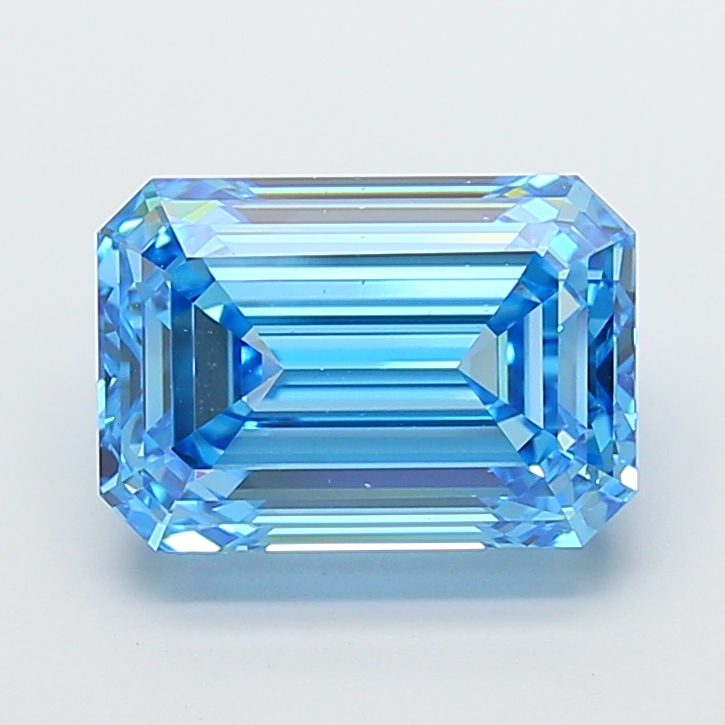 Emerald cut 7.00ct Fancy Vivid Blue VS1