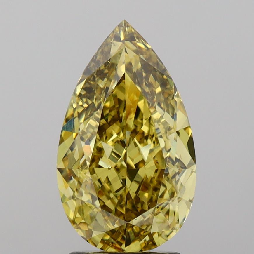 Pear 4.02ct Fancy Intense Yellow VS2