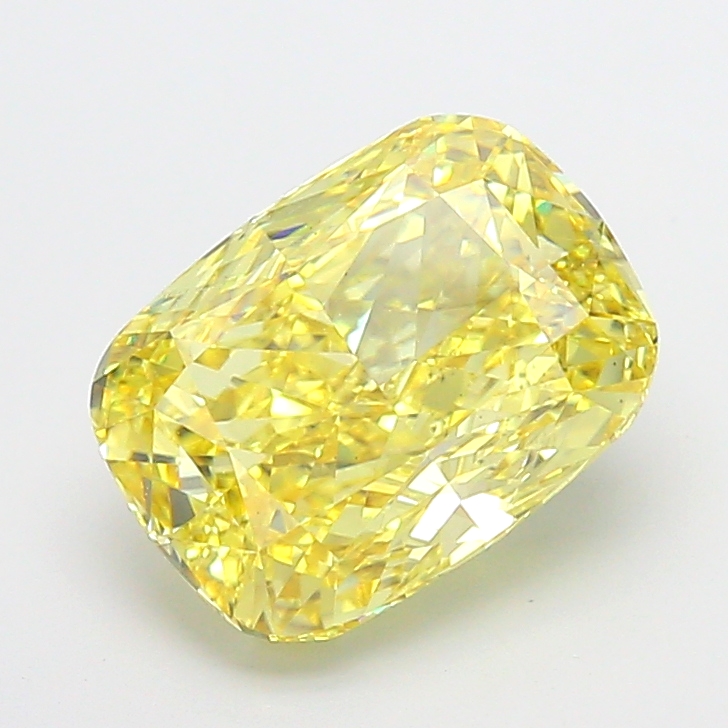 5.0ct Cushion Brilliant Fancy Vivid Yellow VS2 IGI