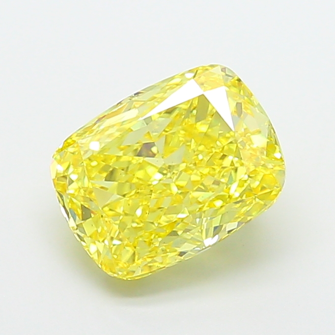 4.6ct Cushion Brilliant Fancy Vivid Yellow VS2 IGI