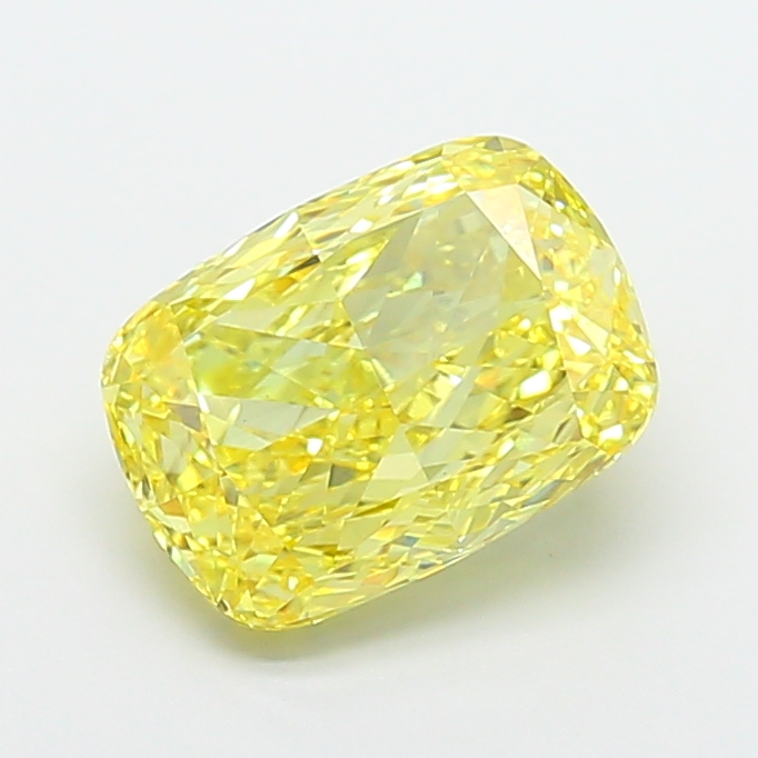 4.5ct Cushion Brilliant Fancy Vivid Yellow VS2 IGI