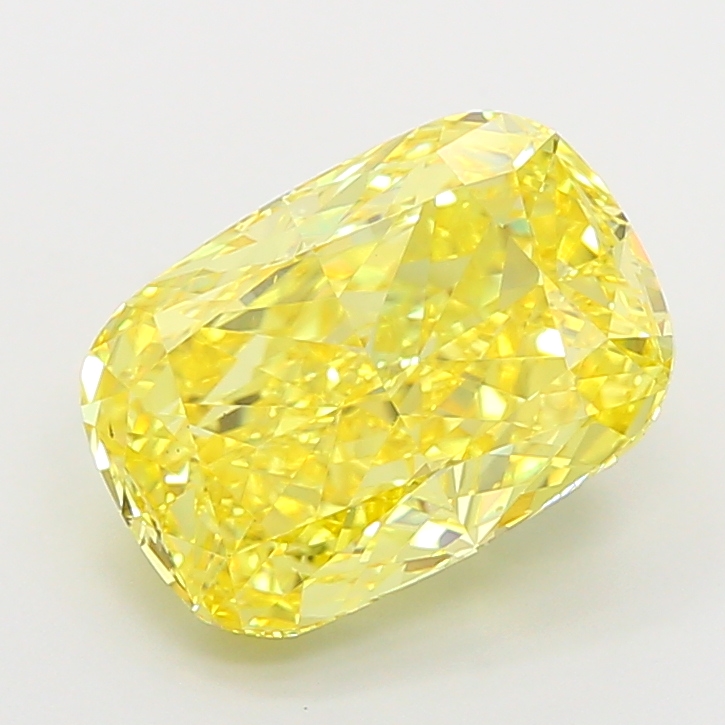 3.5ct Cushion Brilliant Fancy Intense Yellow VS1 IGI