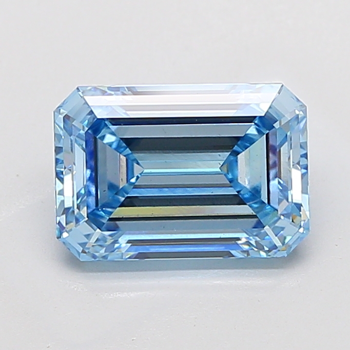 Emerald cut 4.10ct Fancy Vivid Blue VS2