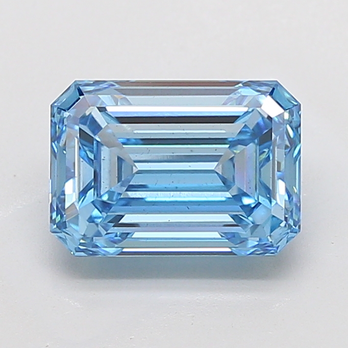 Emerald cut 4.41ct Fancy Vivid Blue VS2