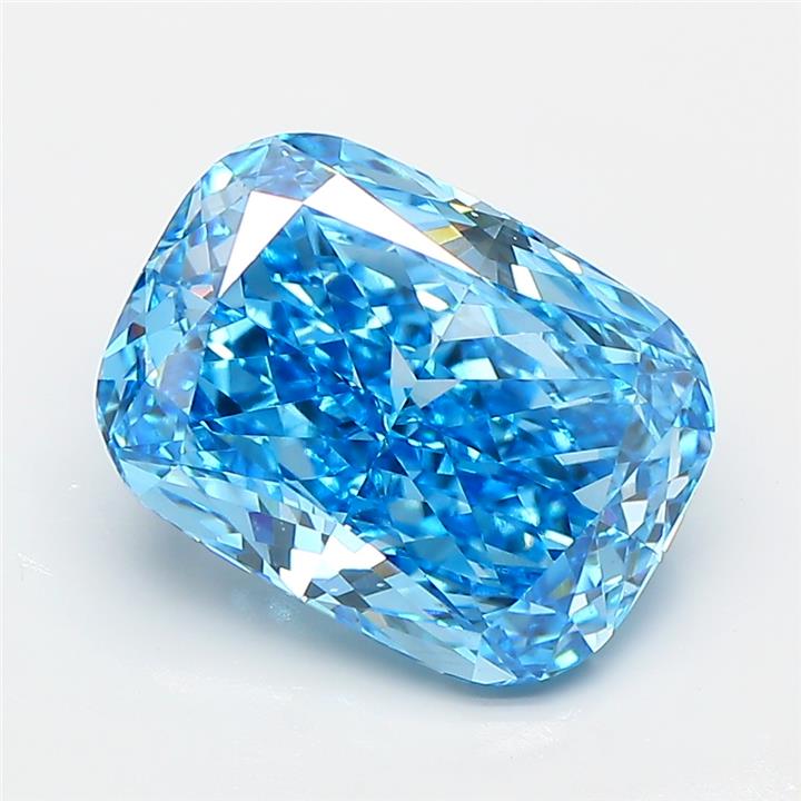 Cushion 4.03ct Fancy Vivid Blue VS1