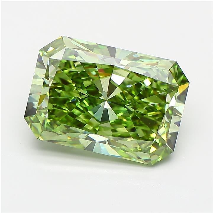 Radiant 4.80ct Fancy Vivid Green VS1