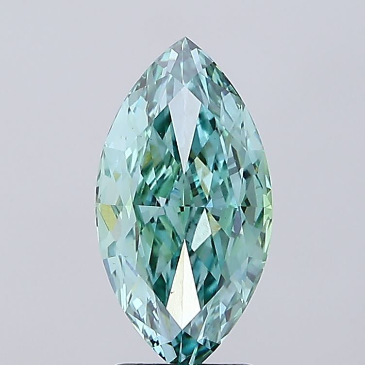 Marquise 3.50ct Fancy Vivid Bluish Green VS2