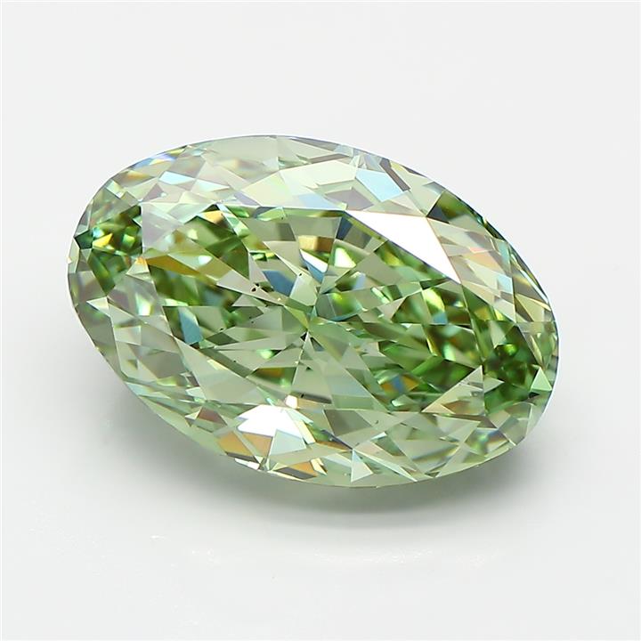 Oval 6.23ct Fancy Vivid Green VS2