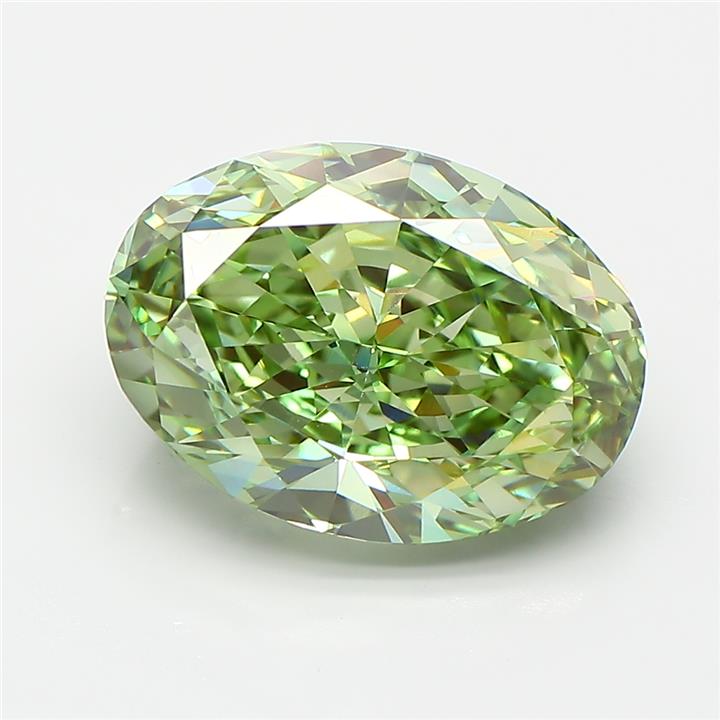 Oval 5.24ct Fancy Vivid Green VVS2