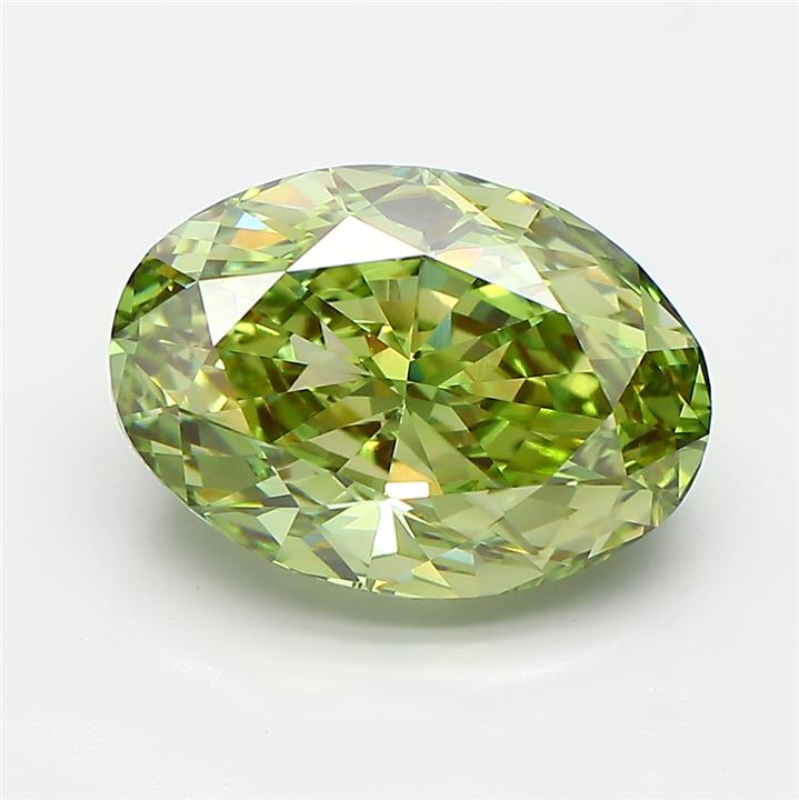 Oval 4.35ct Fancy Vivid Green VVS2