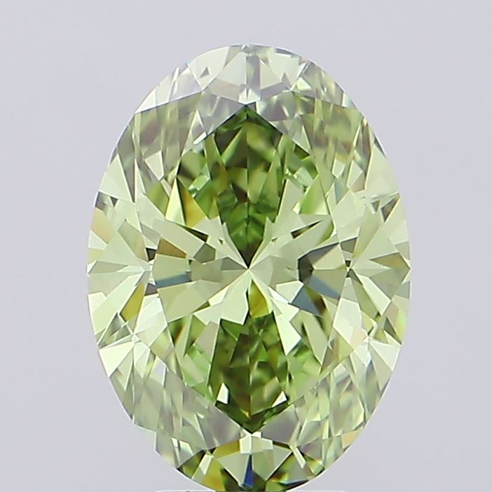 Oval 4.32ct Fancy Vivid Green VVS2