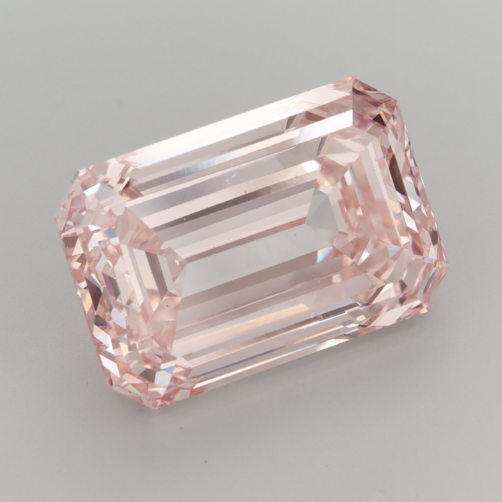 Emerald cut 15.4ct Fancy Intense Pink VS1