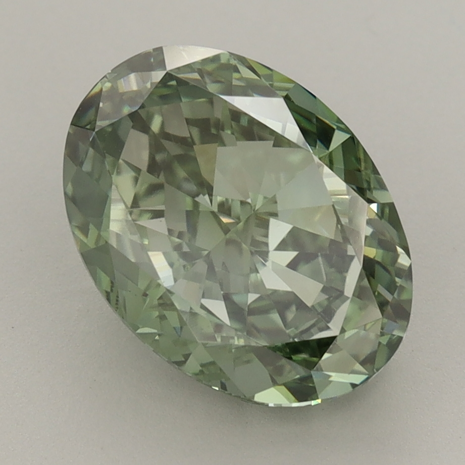 Oval 4.06ct Fancy Vivid Green VS1