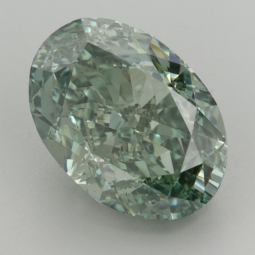 Oval 6.49ct Fancy Vivid Green VS1