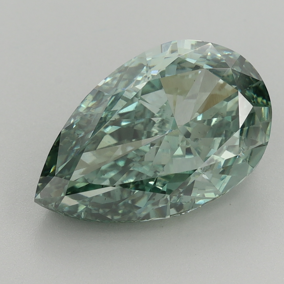Pear 5.39ct Fancy Vivid Green VS1